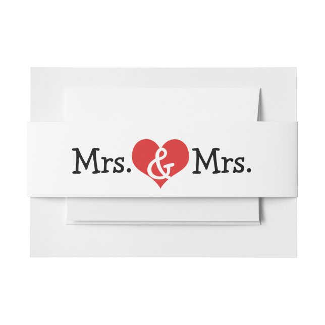 Mrs. und Mrs. Two Brides Wedding Einladungsbanderole (Vorderseite Beispiel)