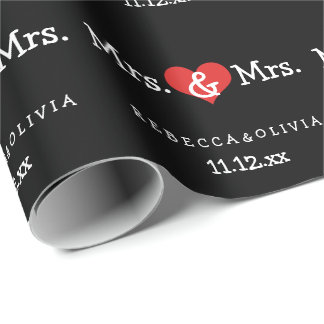 Mrs. und Mrs. Two Brides Wedding Geschenkpapier