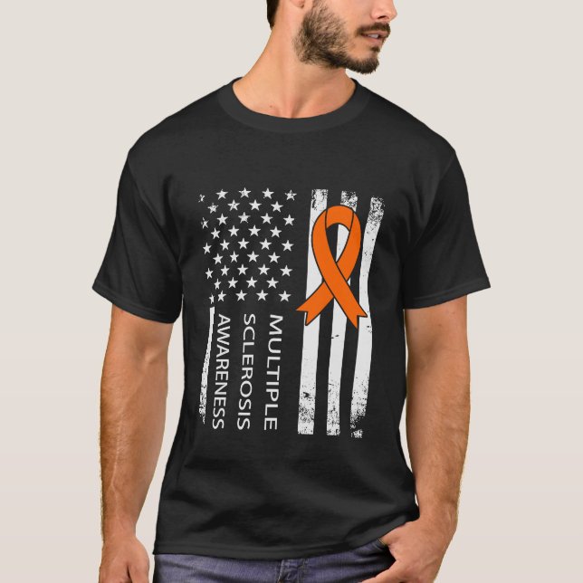 MS Awareness Multiple Sklerose Flag gestört 1 T-Shirt (Vorderseite)