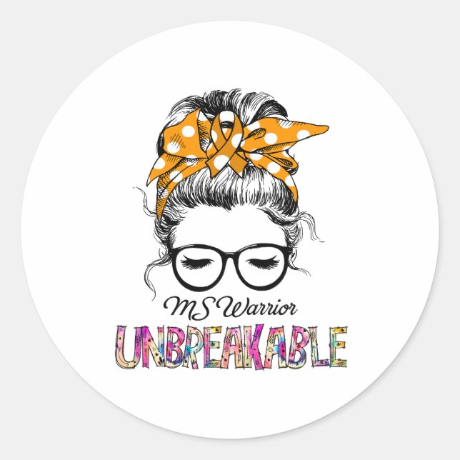 MS Awareness Ribbon Support Geschenke Runder Aufkleber (Vorderseite)