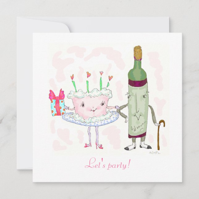 ms. cake und mr. blubbly treten heraus einladung (Vorderseite)