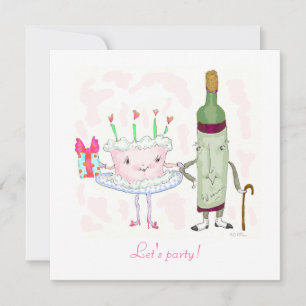 ms. cake und mr. blubbly treten heraus einladung
