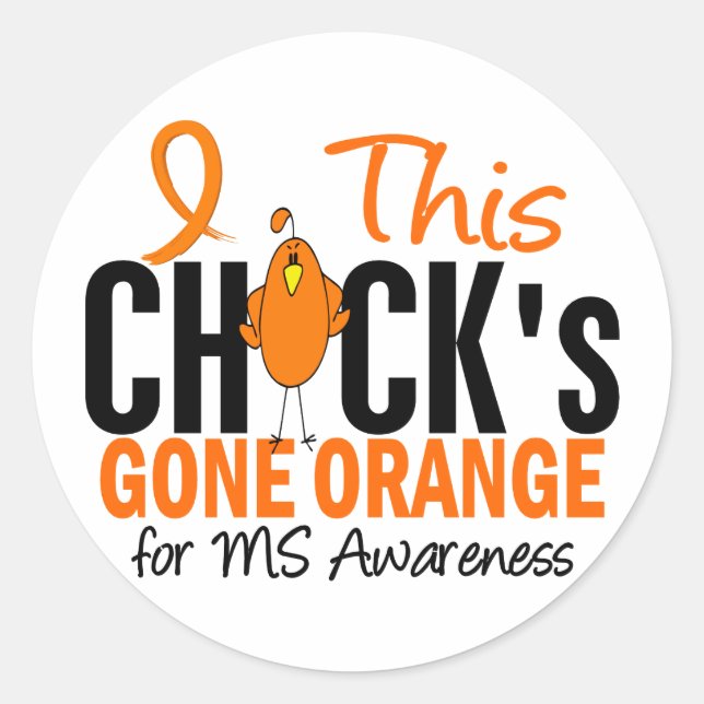 MS Chick Gone Orange Runder Aufkleber (Vorderseite)