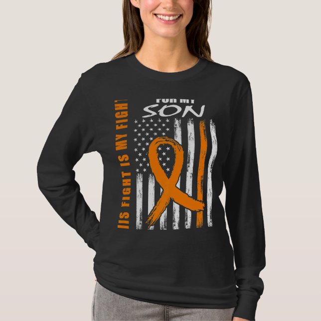 MS Family Fight Son Multiple Sklerose American Fl T-Shirt (Vorderseite)