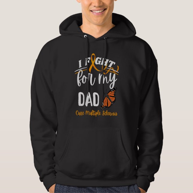 MS Multiple Sclerosis Awareness Dad Cure Monarch B Hoodie (Vorderseite)
