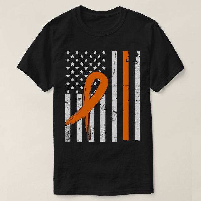 MS Multiple Sklerose Awareness Orange Ribbon US F T-Shirt (Design vorne)