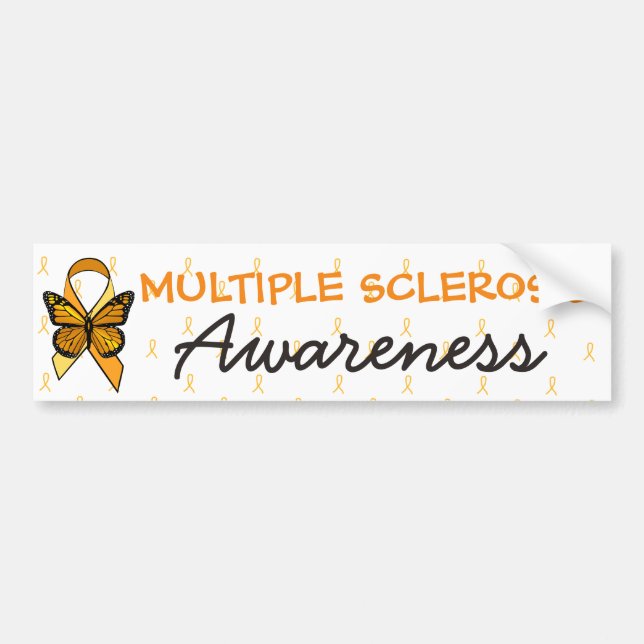 MS Multiple Sklerose Awareness Ribbon Bumper Autoaufkleber (Vorne)