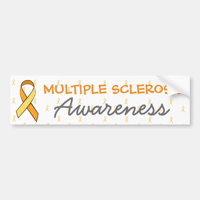 MS Multiple Sklerose Awareness Ribbon Bumper Autoaufkleber (Vorne)