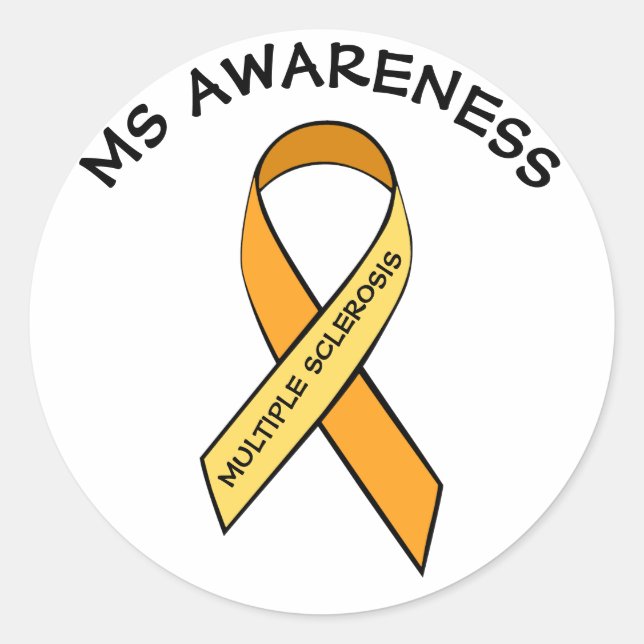 MS Multiple Sklerose Awareness Ribbon Sticker (Vorderseite)
