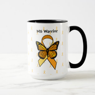 MS Multiple Sklerose Butterfly Ribbon Kaffee Tasse