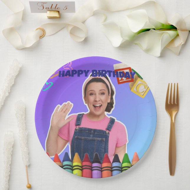 Ms.Rachel Custom Birthday Plates  Pappteller (Hochzeit)