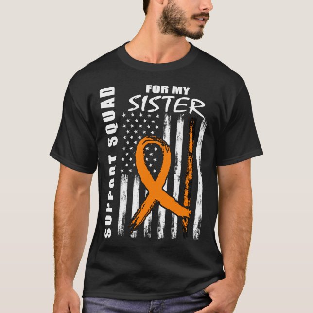 MS Sister Multiple Sclerosis Awareness USA Flag Fa T-Shirt (Vorderseite)
