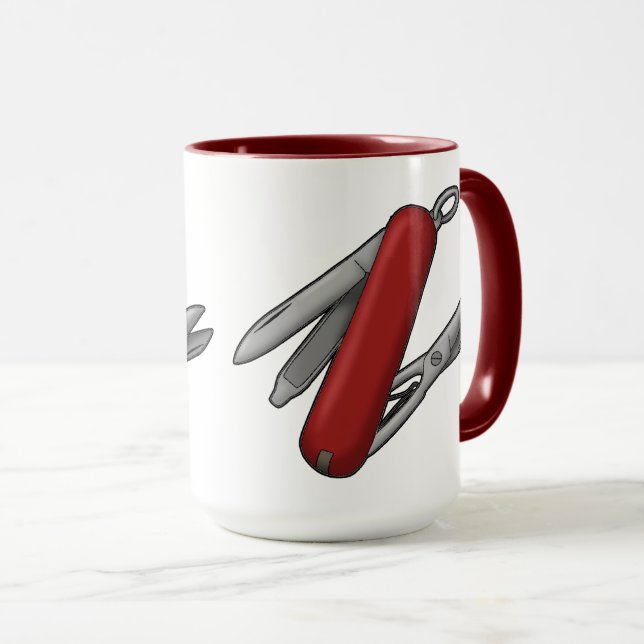 M's Swiss Style Multitool Knife Tasse für Vater (VorderseiteRechts)