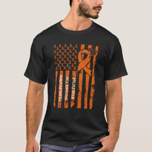MS Warrior Multiple Sklerose Awareness Ribbon USA T-Shirt