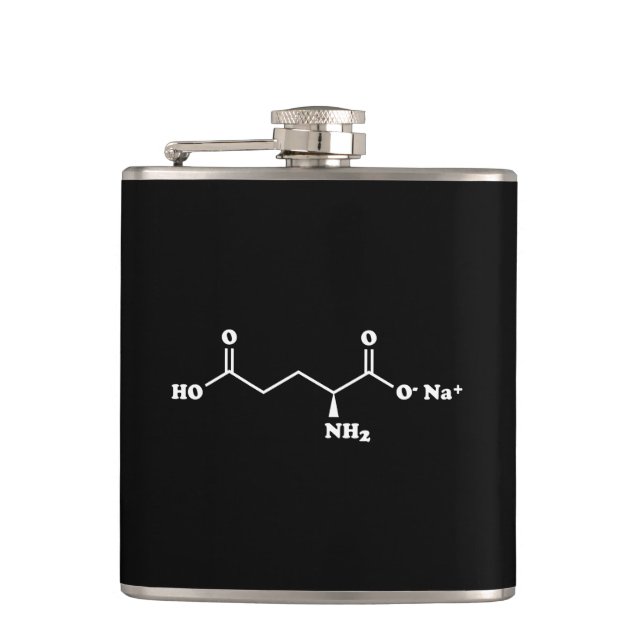 MSG MonoNatrium Glutamate Molecule Chemische Forme Flachmann (Vorderseite)