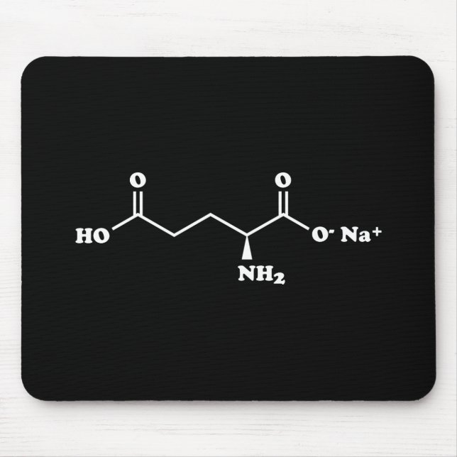 MSG MonoNatrium Glutamate Molecule Chemische Forme Mousepad (Vorne)