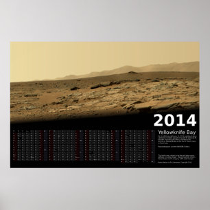 MSL Curiosity bei Yellowknife Bay - Kalender 2014 Poster