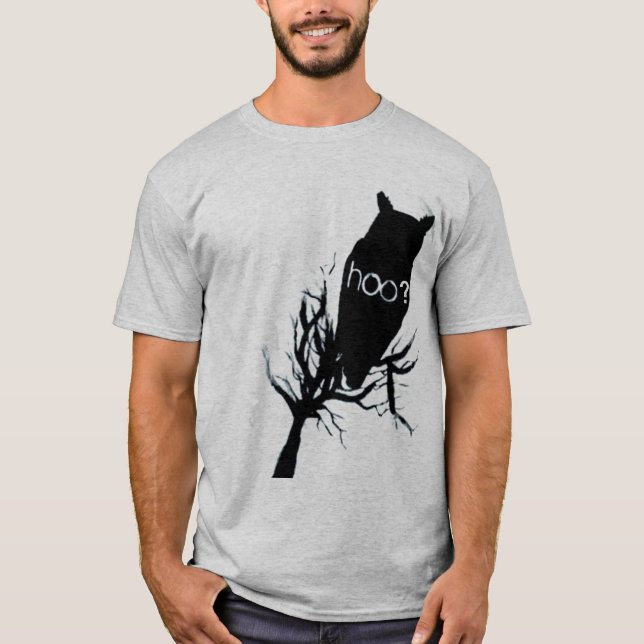 Msterious Eulen-Silhouette T-Shirt (Vorderseite)