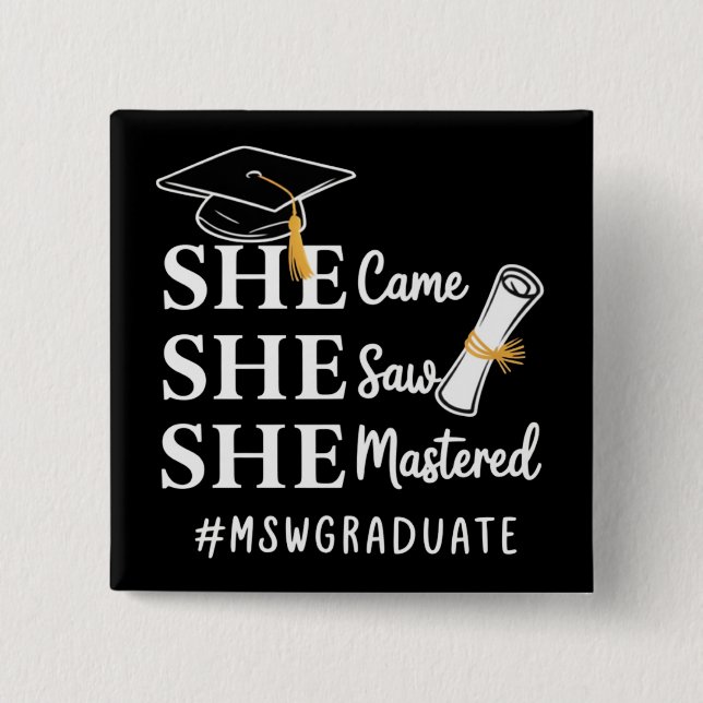 MSW Master-Abschluss Master of Social Work Absolve Button (Vorderseite)