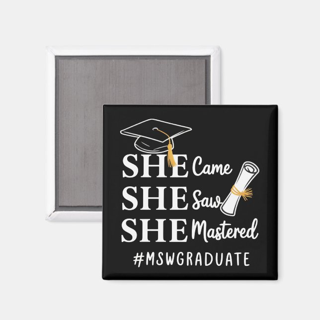 MSW Master-Abschluss Master of Social Work Absolve Magnet (Vorderseite/Rückseite)