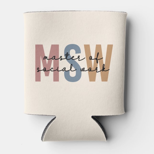 MSW Master of Social Work Retro Abschluss Dosenkühler (Vorderseite)
