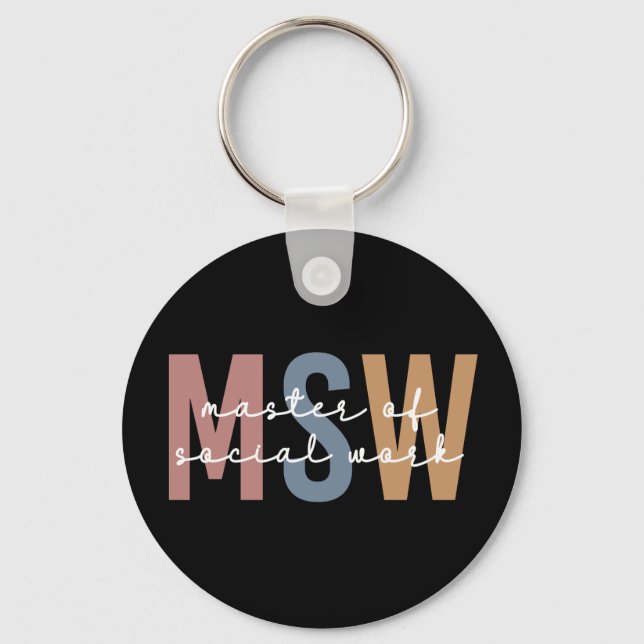 MSW Master of Social Work Retro Abschluss Schlüsselanhänger (Vorderseite)