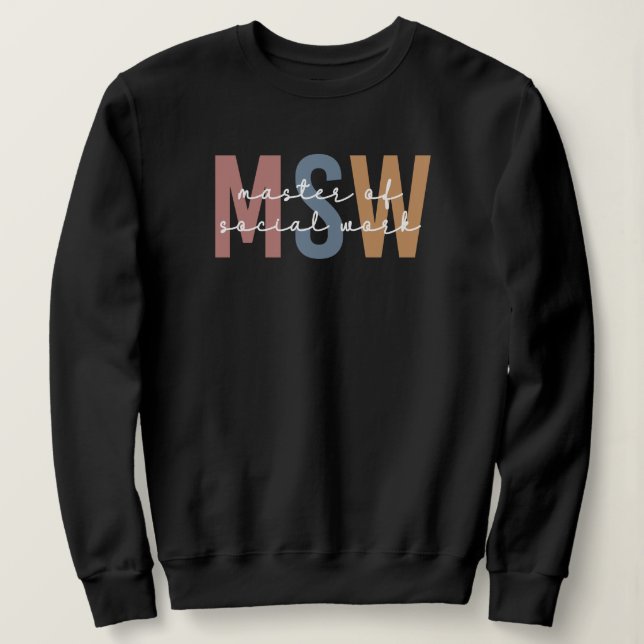 MSW Master of Social Work Retro Abschluss Sweatshirt (Design vorne)