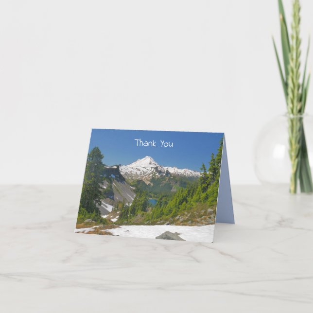 Mt Baker Alpenlandschaft und Blue Sky Foto Dankeskarte (Vorderseite)