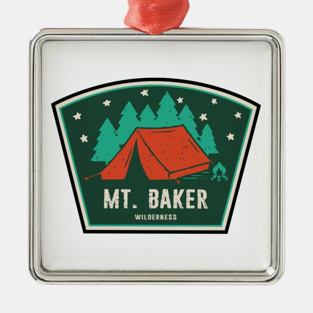 Mt. Baker Wilderness Washington Camping Ornament Aus Metall (Vorne)
