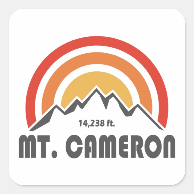 Mt. Cameron Quadratischer Aufkleber (Vorderseite)