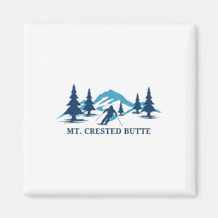 Mt. Crested Butte Colorado Skigebiet Skifahren Ski Magnet