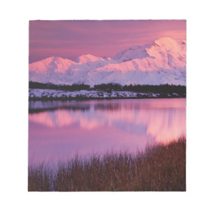Mt. Denali bei Sonnenuntergang vom Reflection Pond Notizblock