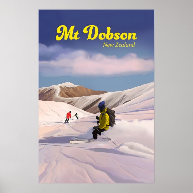 Mt Dobson Skigebiet Reiseplakat Poster (Vorne)