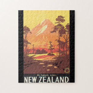 Mt. Egmont Neuseeland Vintage-Reiseposter