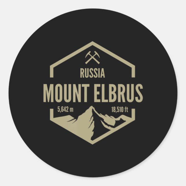 Mt Elbrus Runder Aufkleber (Vorderseite)