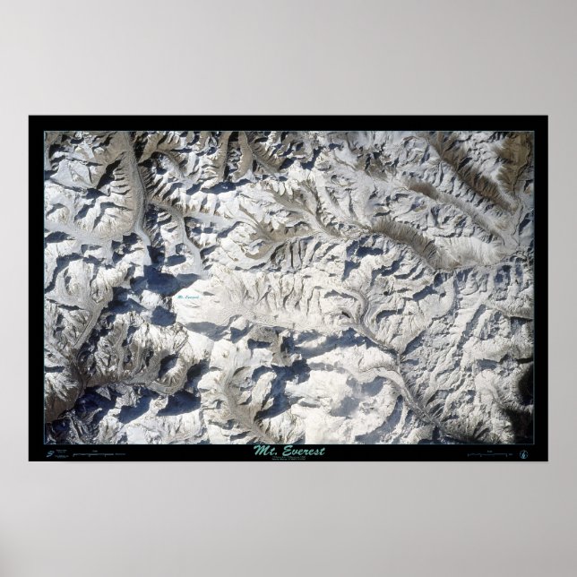 Mt Everest vom Space Shuttle-Satellitenposter Poster (Vorne)
