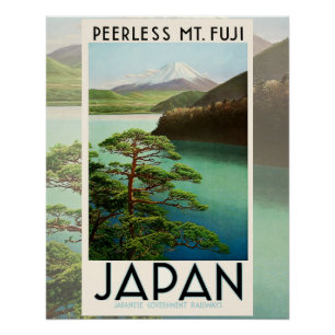Mt Fuji Japon affiche Voyage Art Vintage
