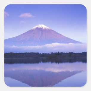 Mt. Fuji mit Linsenwolke, Motosu-See, Quadratischer Aufkleber