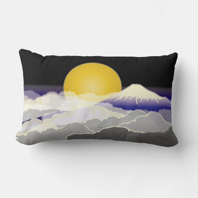 Mt.FUJI & MOON Japon Lumbar Coussin (Recto)