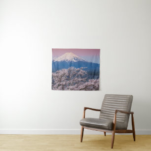 Mt Fuji und Kirschblüten Wandteppich