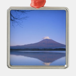 Mt. Fuji vom Motosu-See, Yamanashi, Japan Silbernes Ornament