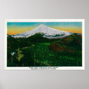 Mt. Haube von Sandy-Fluss, ORMt. Haube ODER Poster