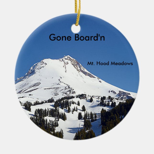 Mt. Hauben-Wiesen-Skigebiet, Oregon Keramikornament (Vorne)