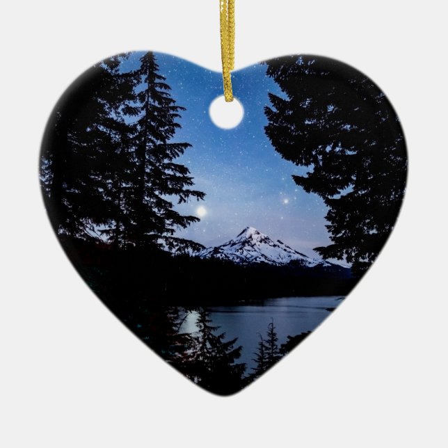 Mt Hood at Lost Lago Maggiore Keramik Ornament (Vorne)