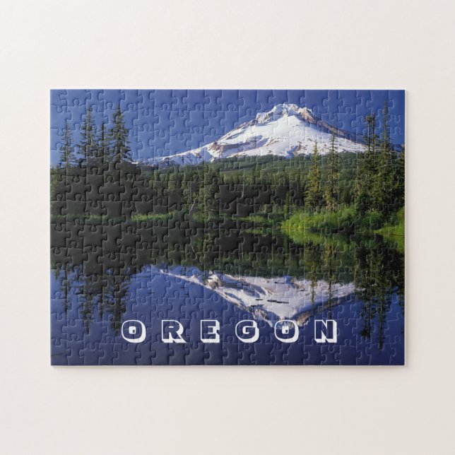 Mt. Hood, Oregon, Lake Reflection Scenic Foto (Horizontal)