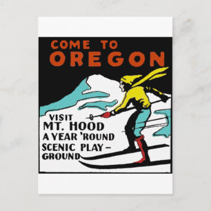 MT. HOOD OREGON - REISE IN ALTERTÜMLICHEM STIL POSTKARTE