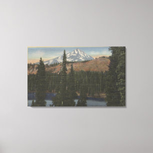 Mt. Jefferson, Oregon - Ansicht vom Hunts See Leinwanddruck