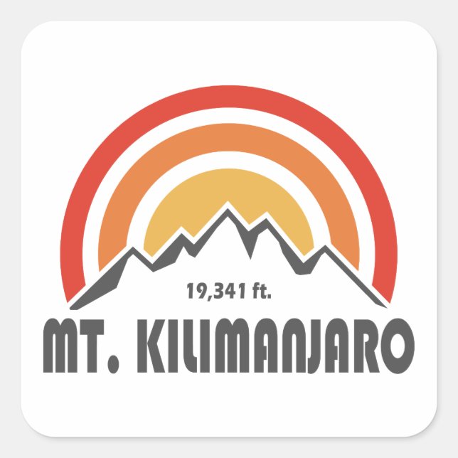 Mt. Kilimanjaro Quadratischer Aufkleber (Vorderseite)