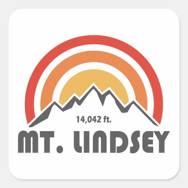 Mt. Lindsey Quadratischer Aufkleber (Vorderseite)