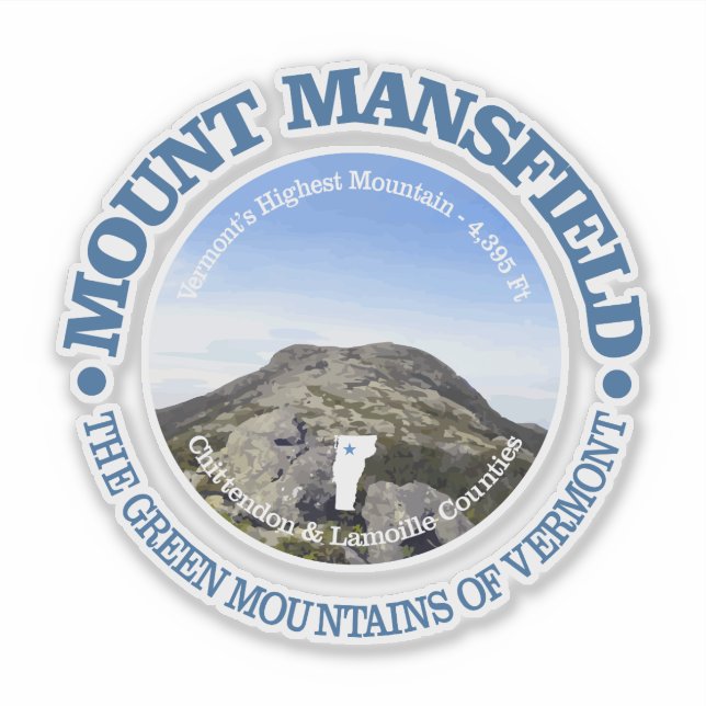 Mt Mansfield Aufkleber (Vorderseite)